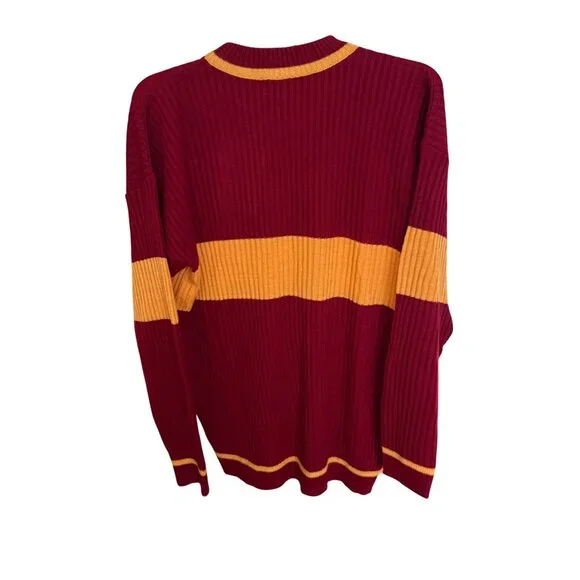 Harry Potter Gryffindor Sweater Red & Gold Striped Large - Picture 4 of 5